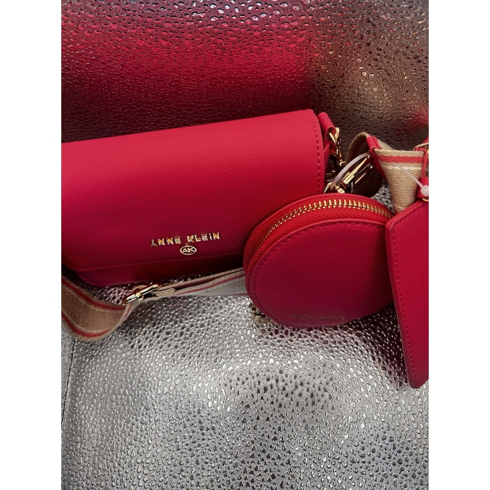 Pink Anne Klein Crossbody Bag With Change Purse And Card Wallet Pink‎ New No Tag